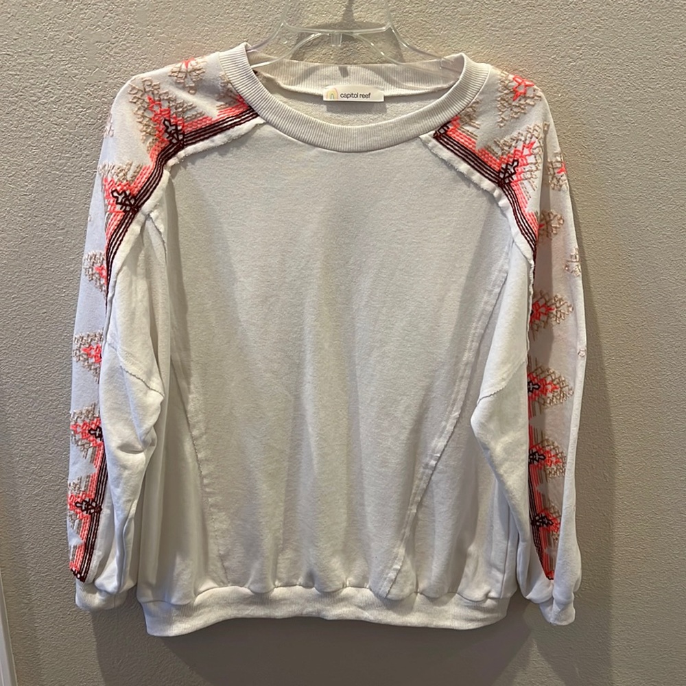 Capitol Reef x Georgia Sunshine collab sweatshirt with sleeve detail size large